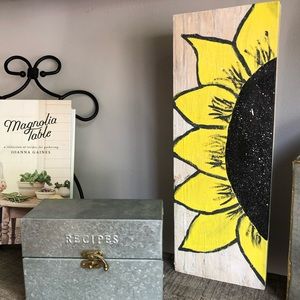 Hand painted sunflower decor